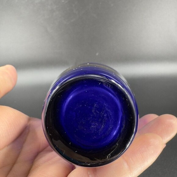 Vintage Bohemian Art Glass Vase Vessel With Hand Painted Flowers Czech Vase VTG - Picture 7 of 12